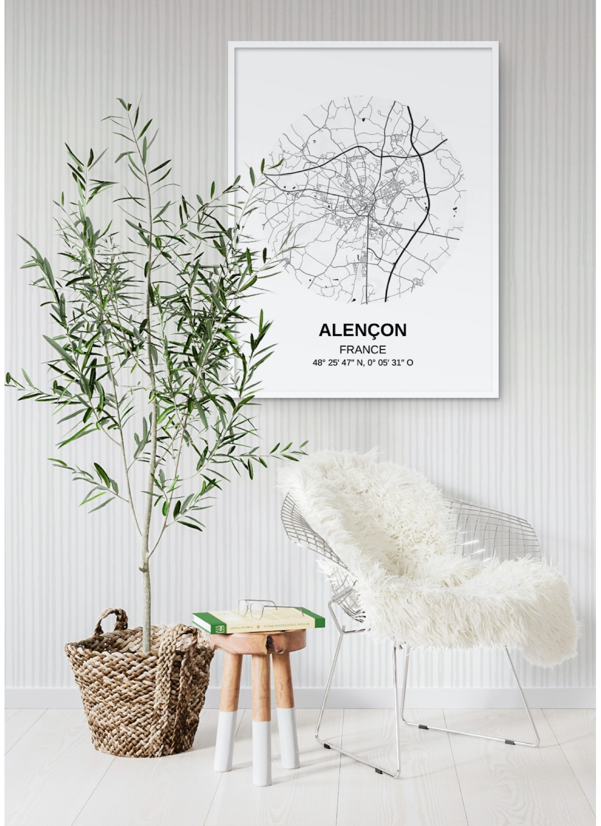 Affiche Carte Alençon