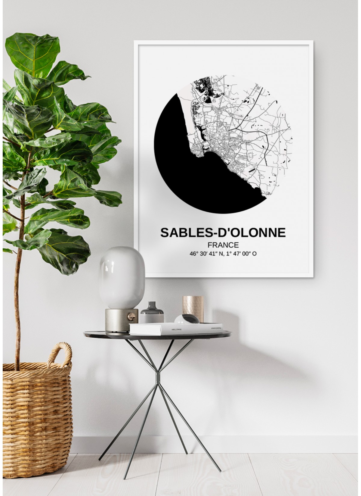 Affiche Carte Sables d'Olonne