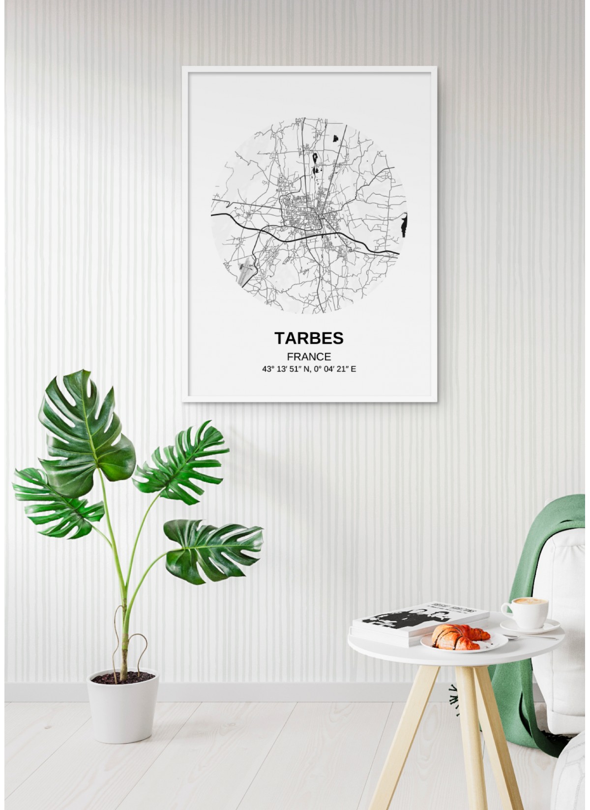 Affiche Carte Tarbes