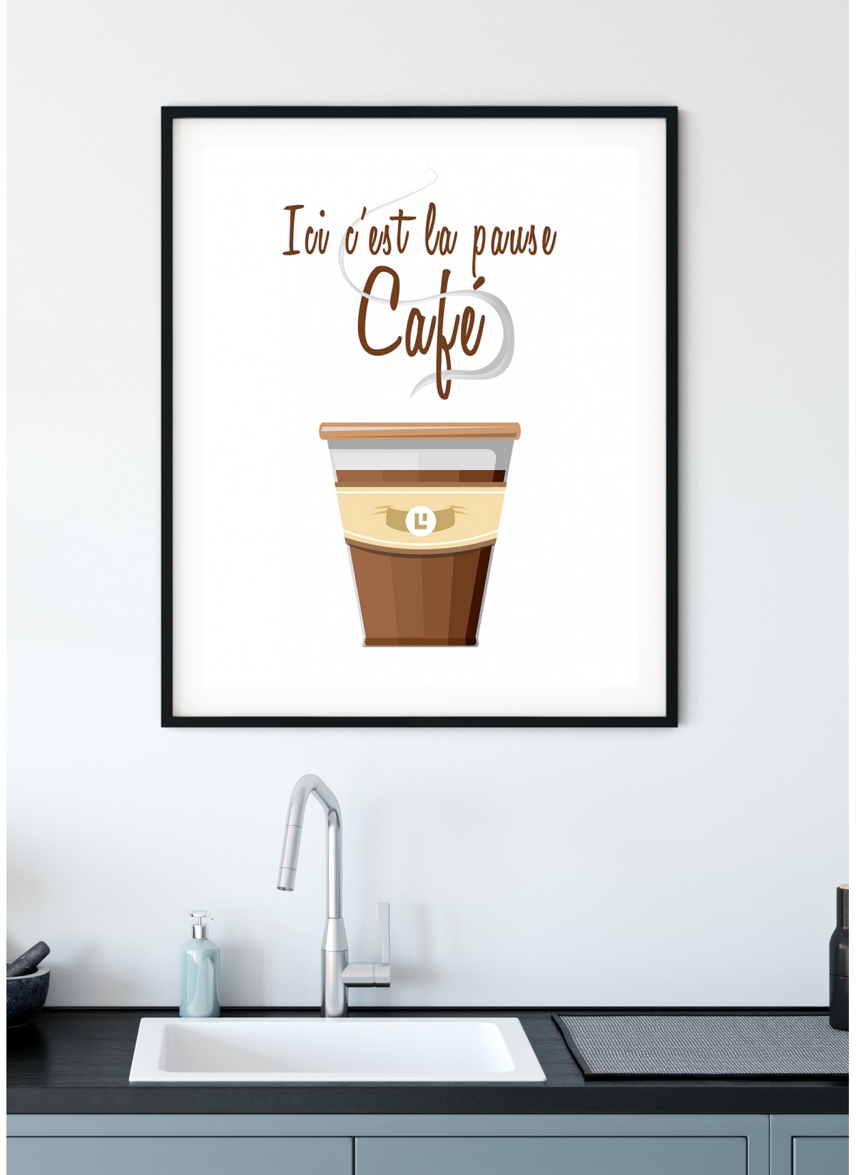 Affiche "Ici c'est la pause café"