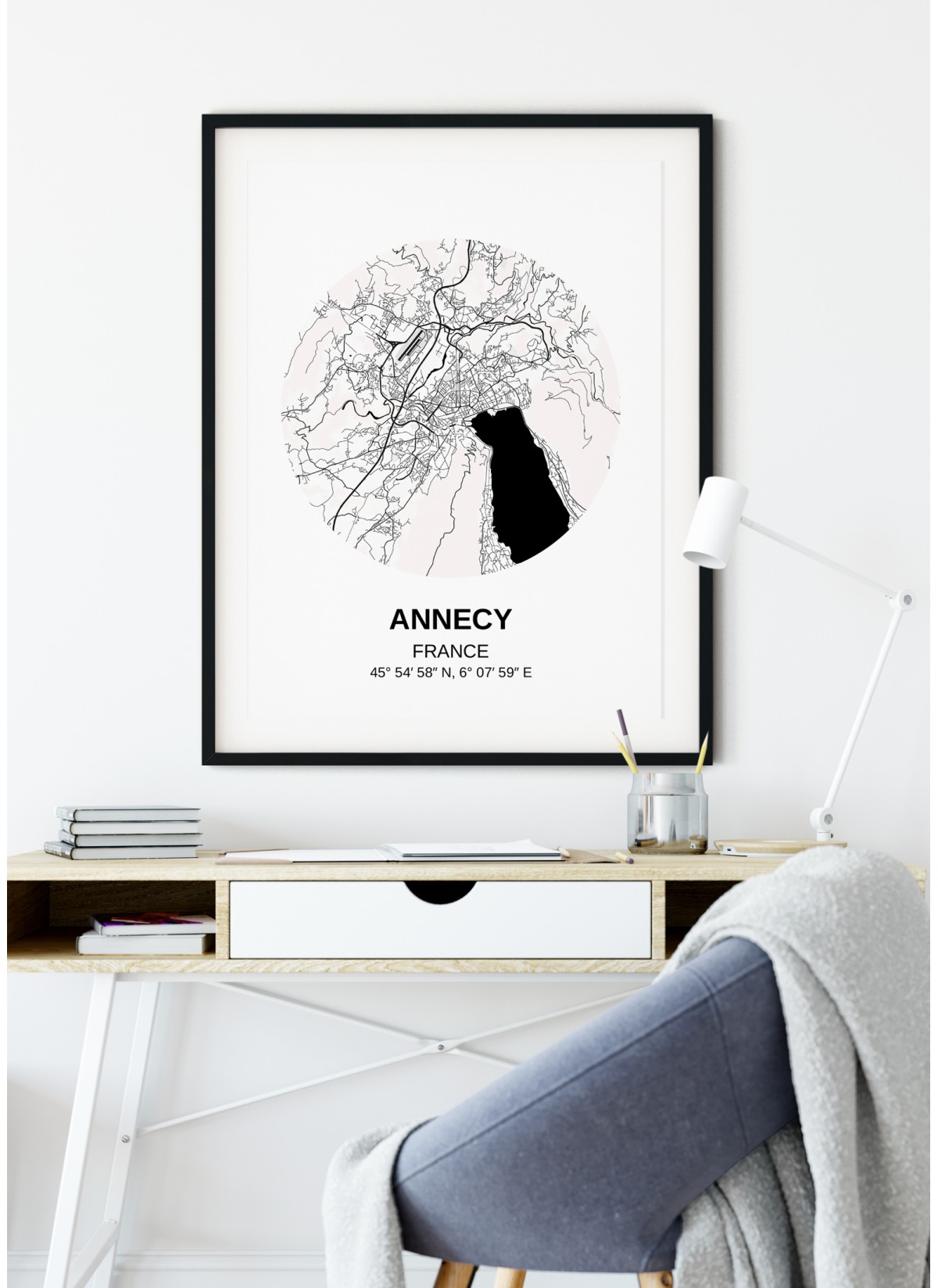 Affiche Carte Annecy
