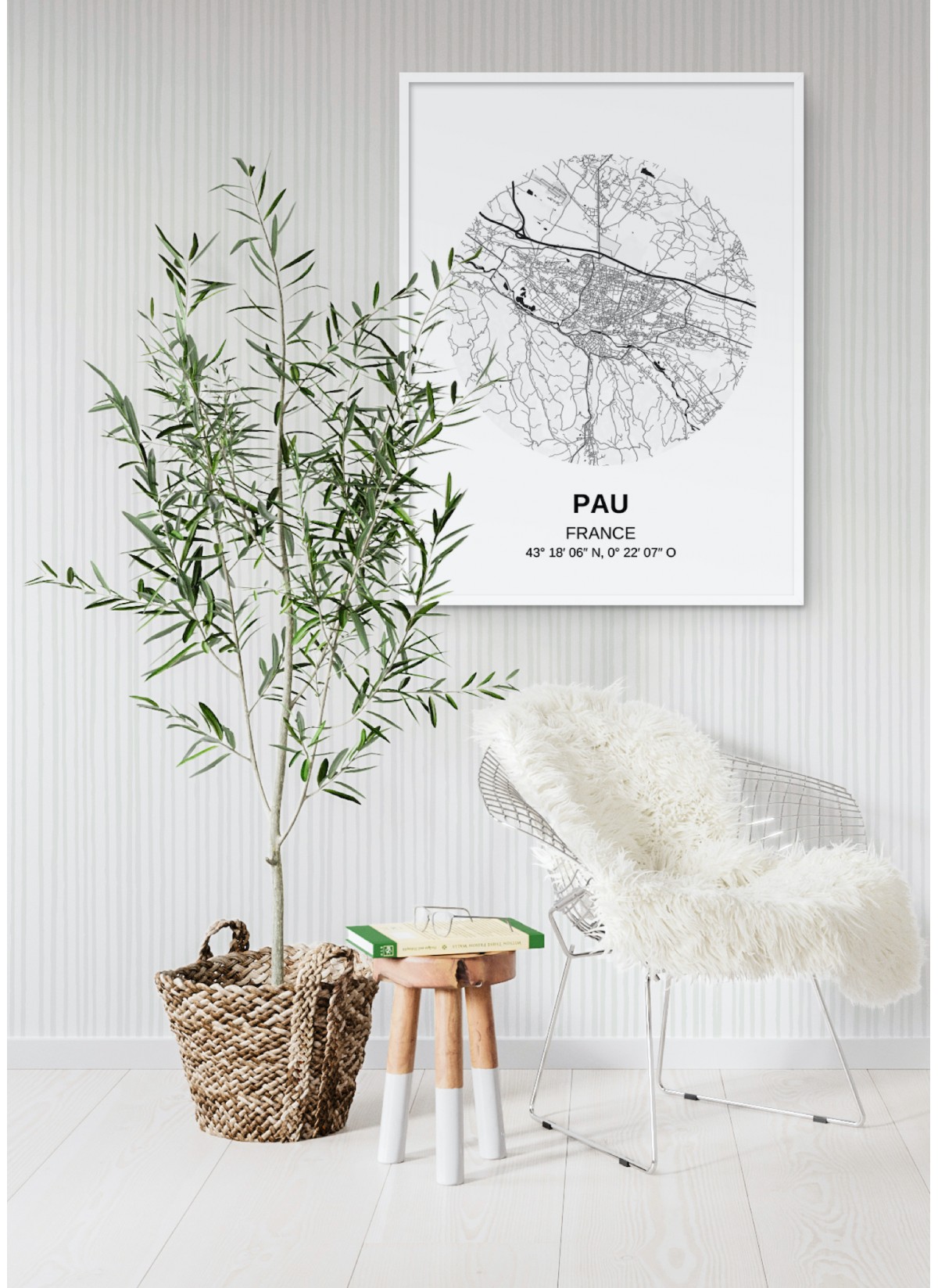 Affiche Carte Pau