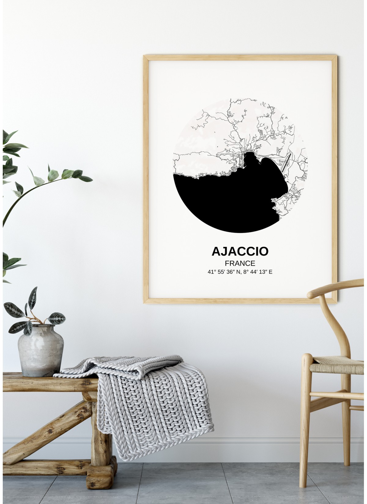 Affiche Carte Ajaccio