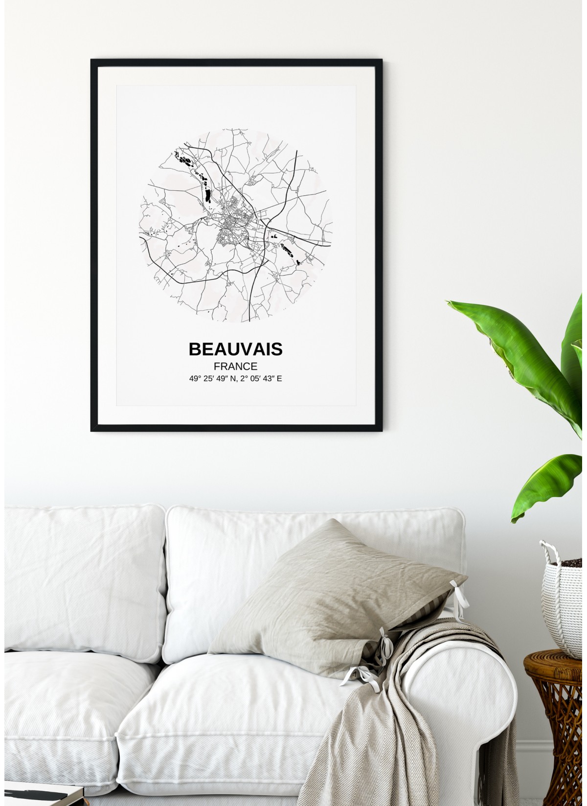 Affiche carte Beauvais