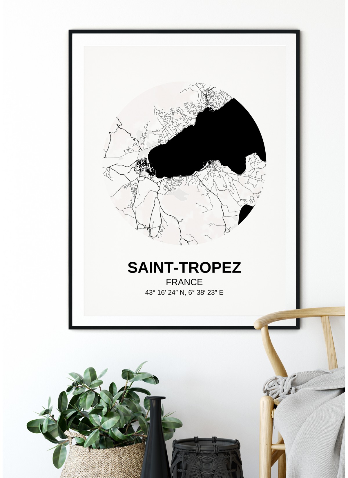 Affiche carte Saint-Tropez