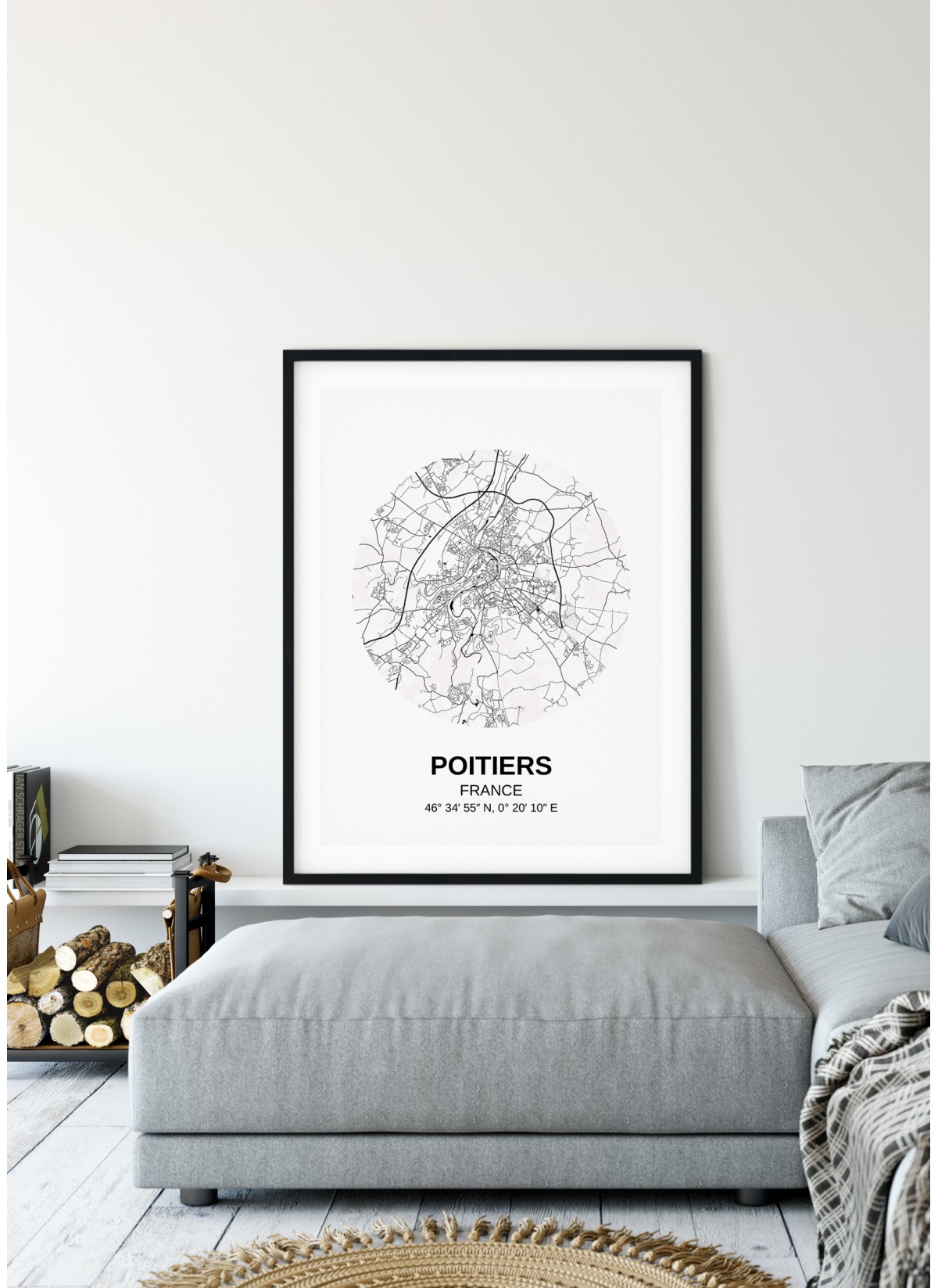 Affiche Carte Poitiers