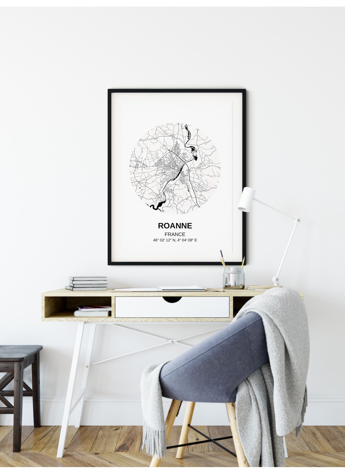 Affiche Carte Roanne