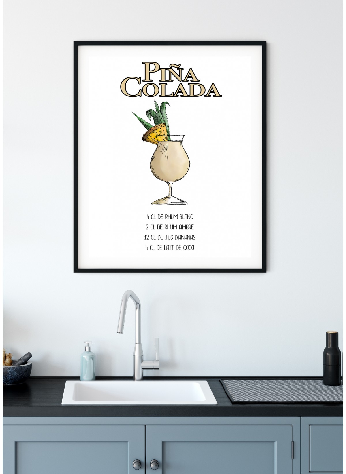 Affiche Cocktail Piña colada