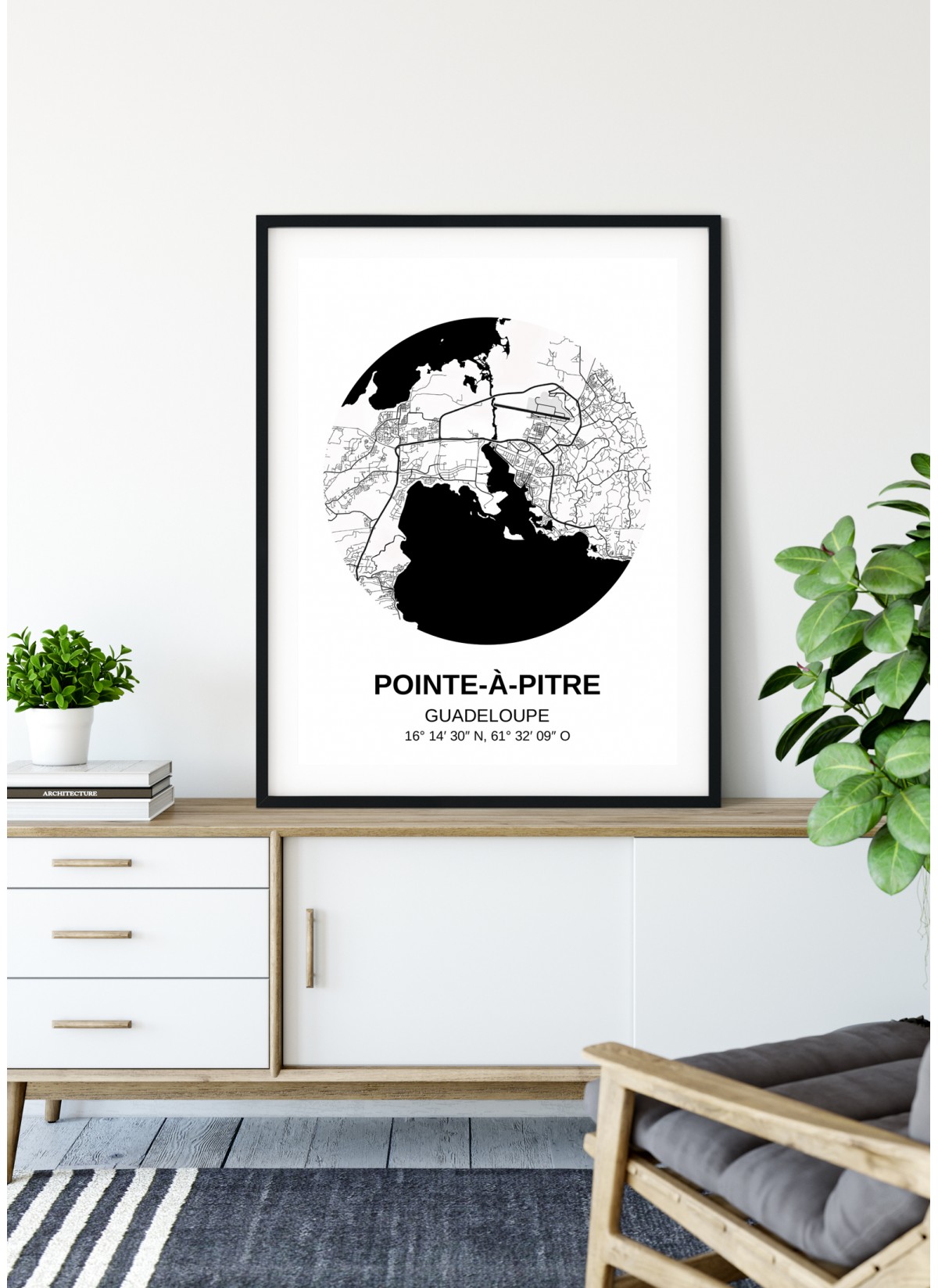 Affiche Carte Pointe-à-Pitre