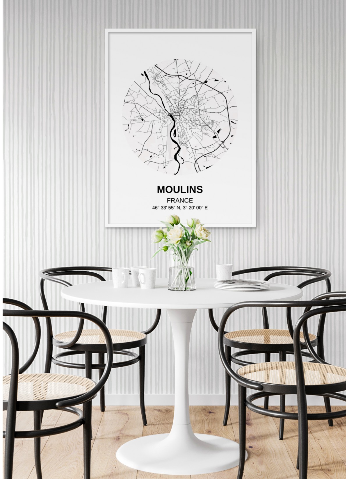 Affiche Carte Moulins
