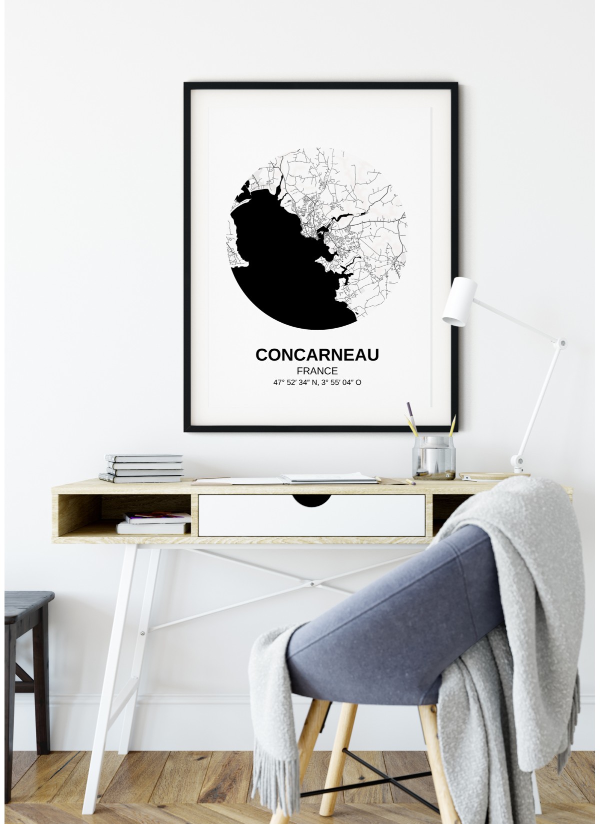 Affiche Carte Concarneau