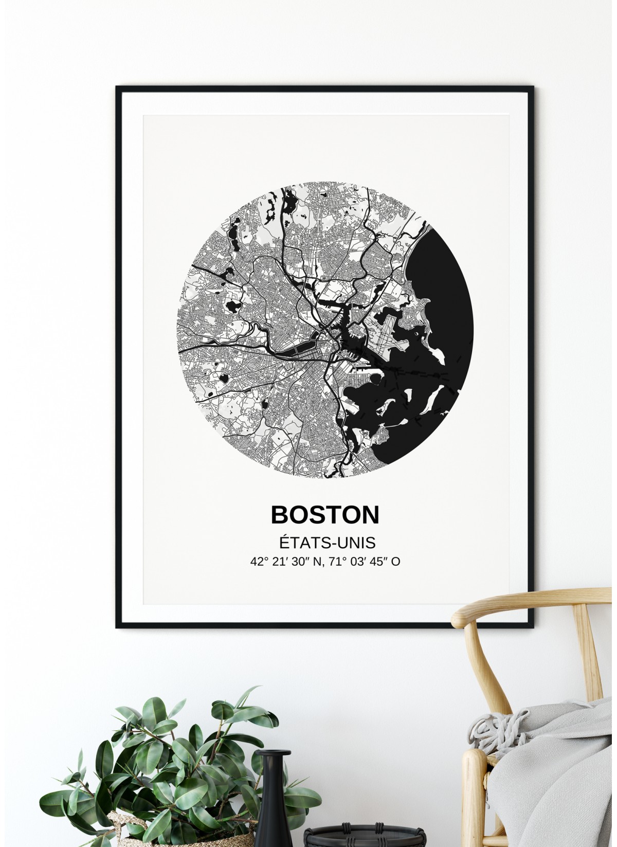 Affiche Carte Boston