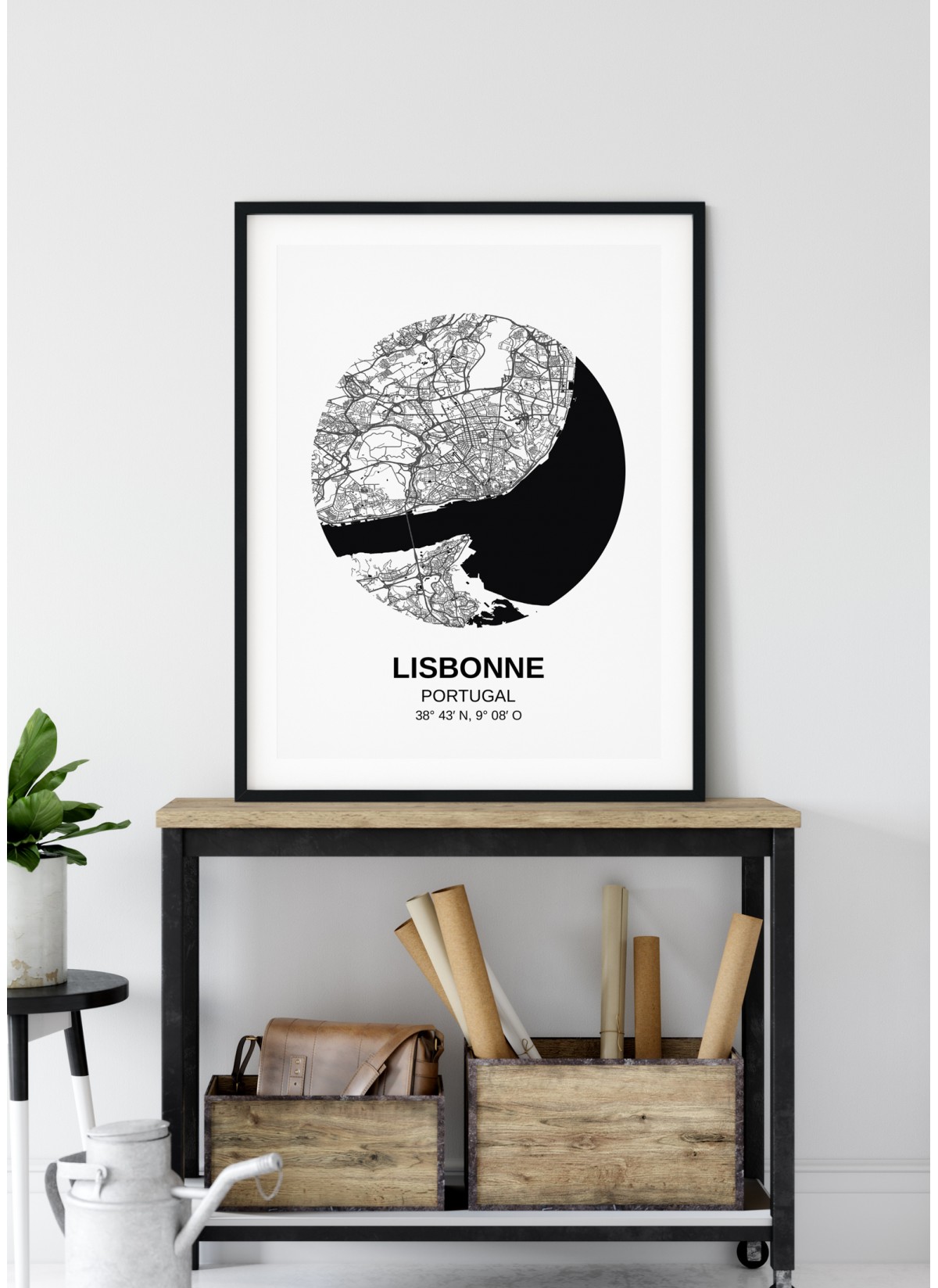 Affiche Carte Lisbonne