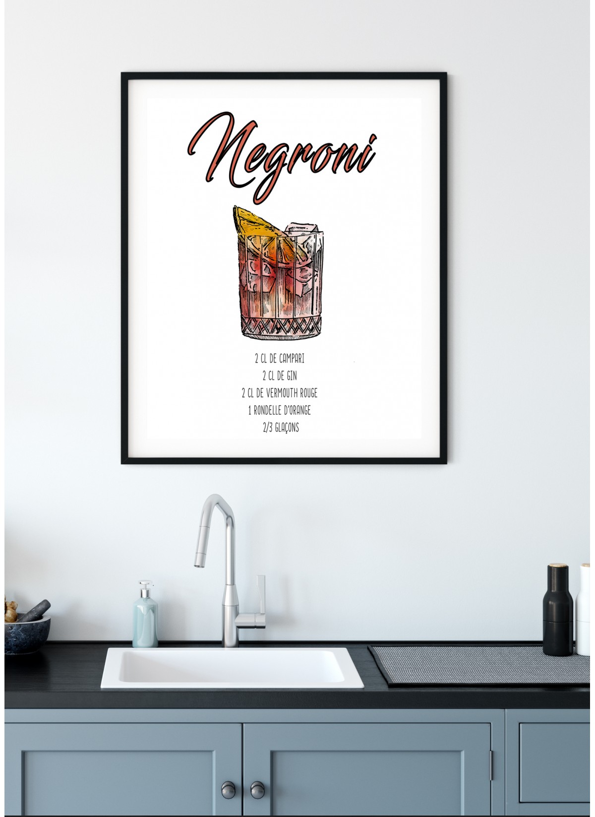 Affiche Cocktail Negroni