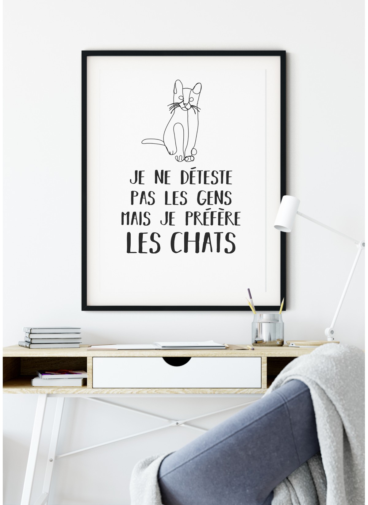 Affiche "Je préfère les chats..."