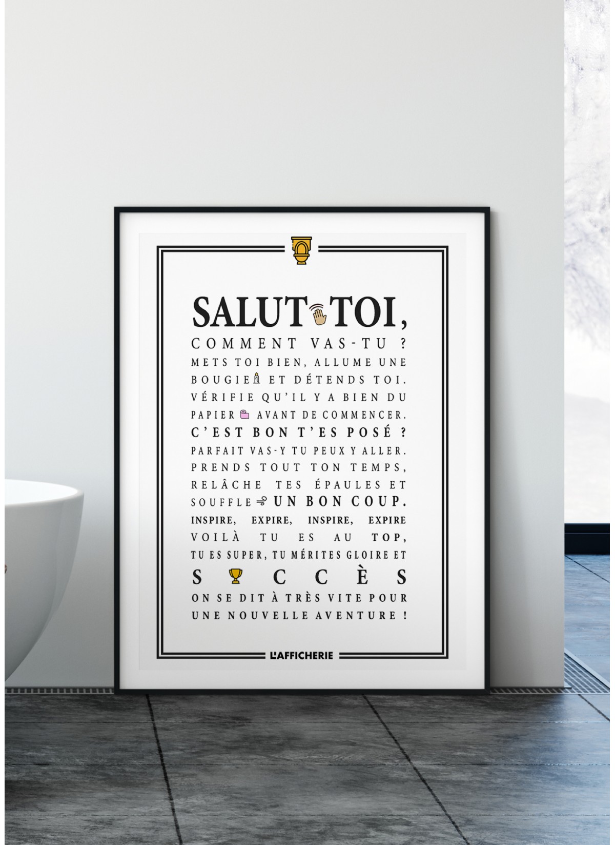 Affiche Toilettes : "Salut toi..."