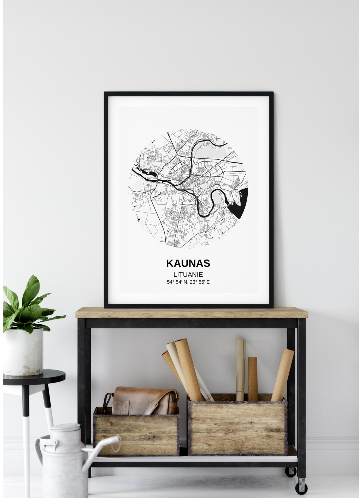 Affiche Carte Kaunas