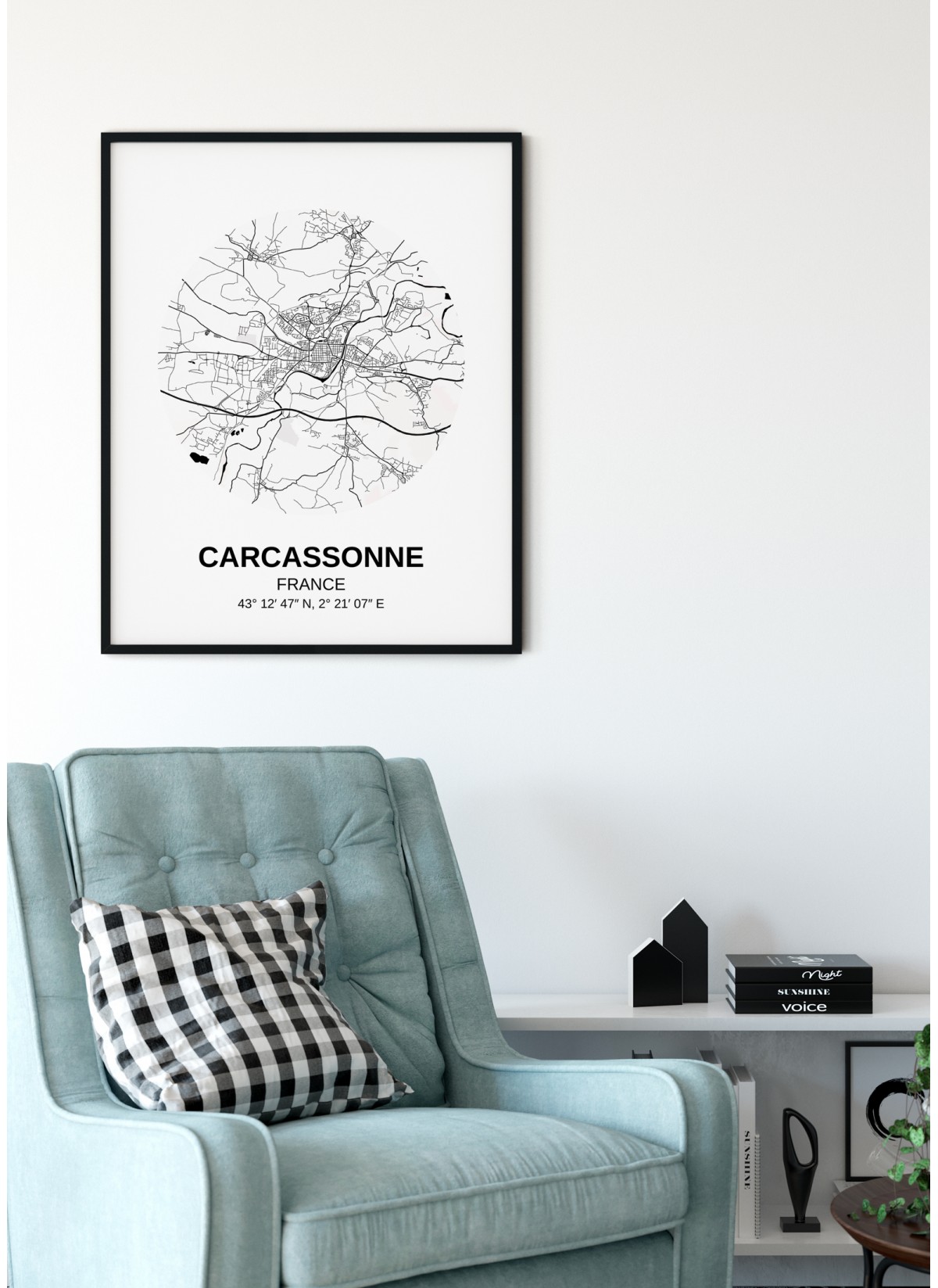 Affiche Carte Carcasonne