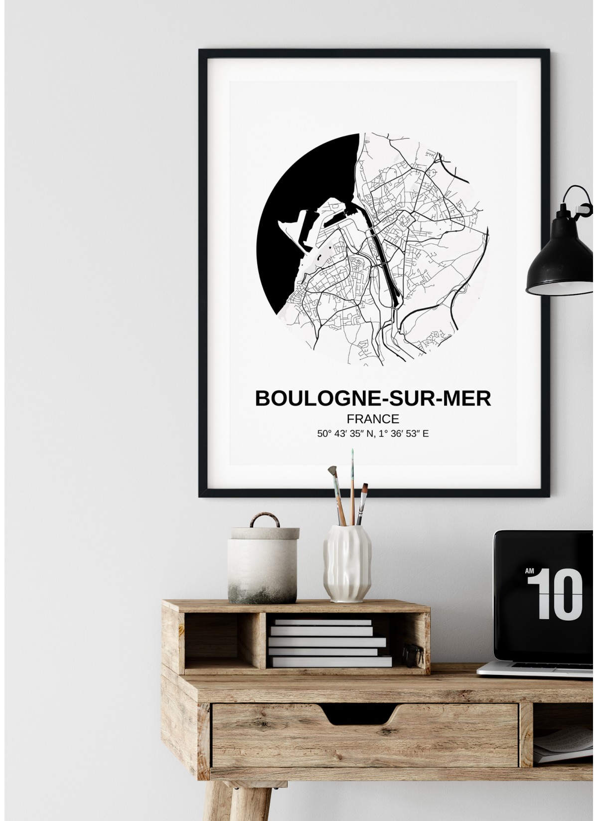 Affiche Carte Boulogne-sur-Mer