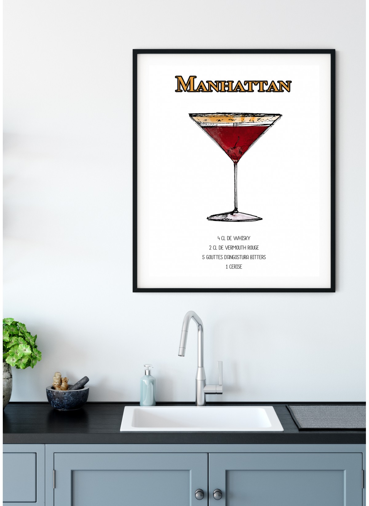 Affiche Cocktail Manhattan