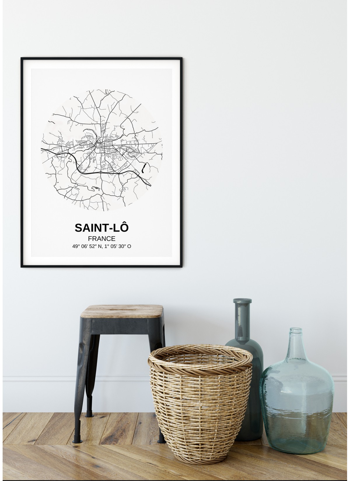 Affiche Carte Saint-Lô