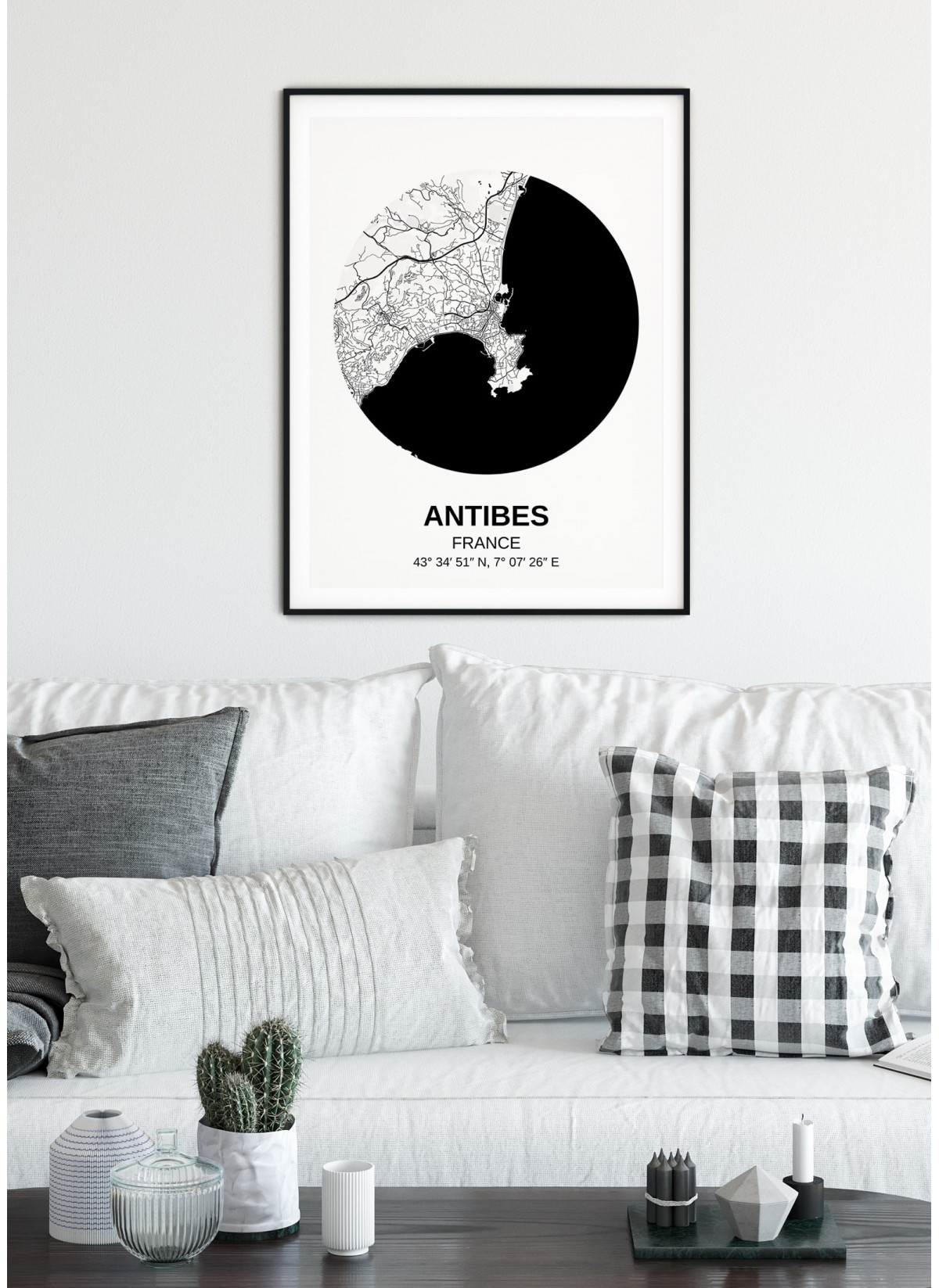 Affiche Carte Antibes