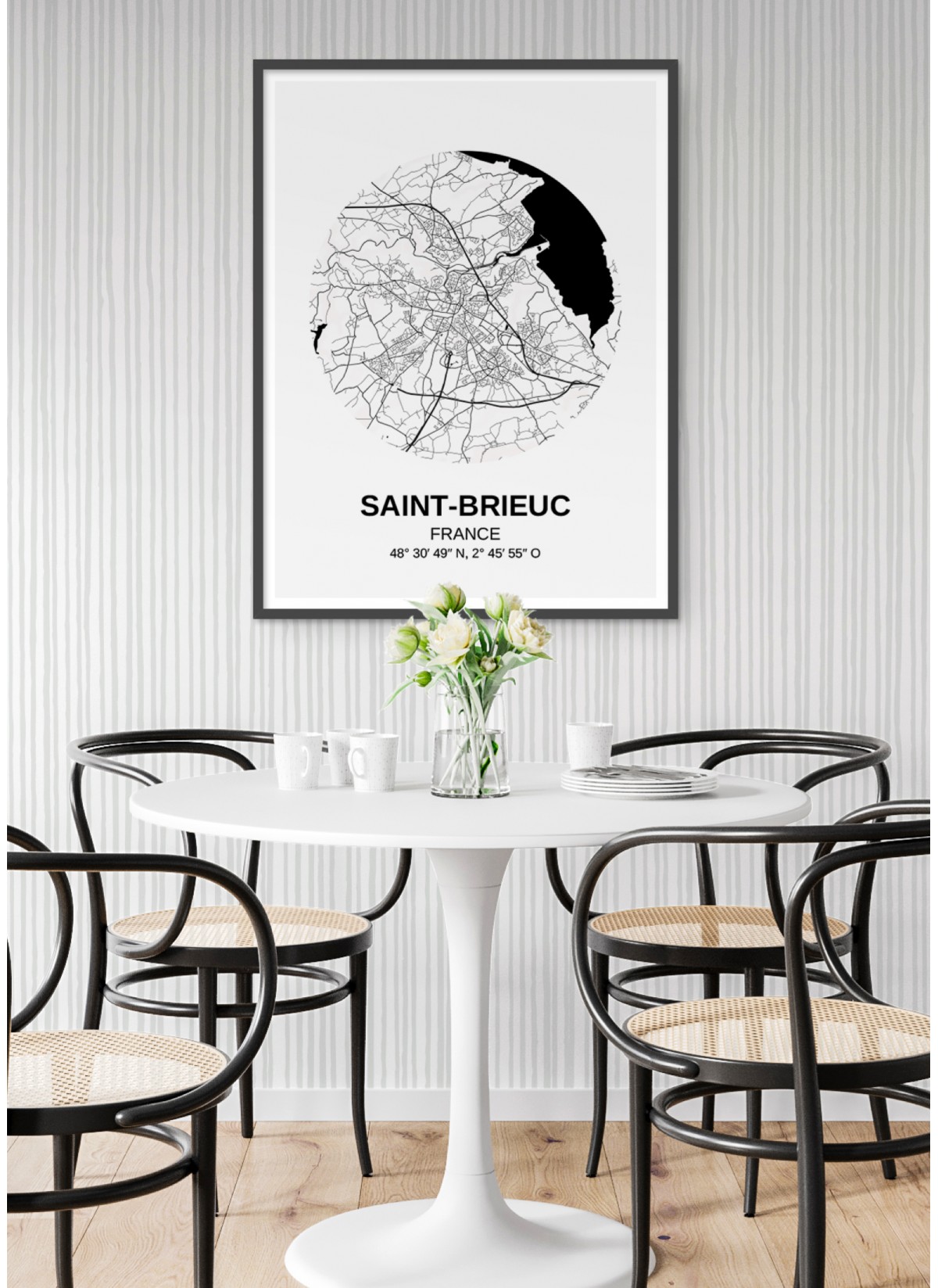Affiche Carte Saint-Brieuc