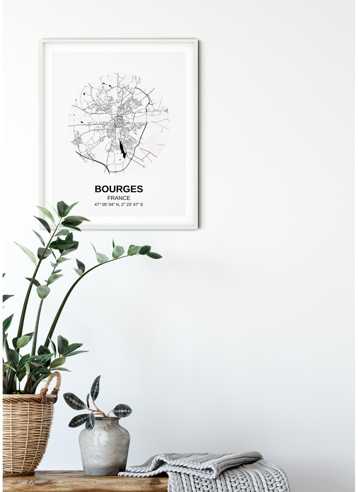 Affiche Carte Bourges
