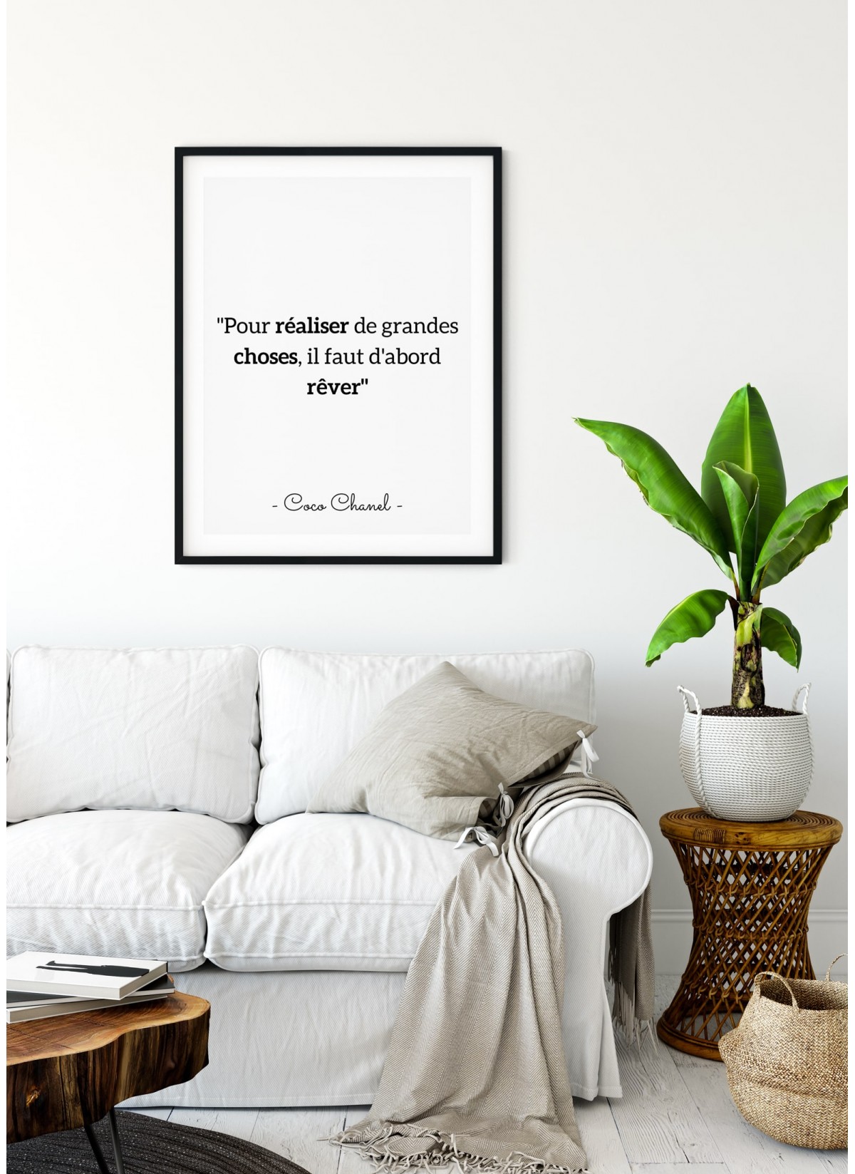 Affiche Coco Chanel : "Pour réaliser de grandes choses ..."