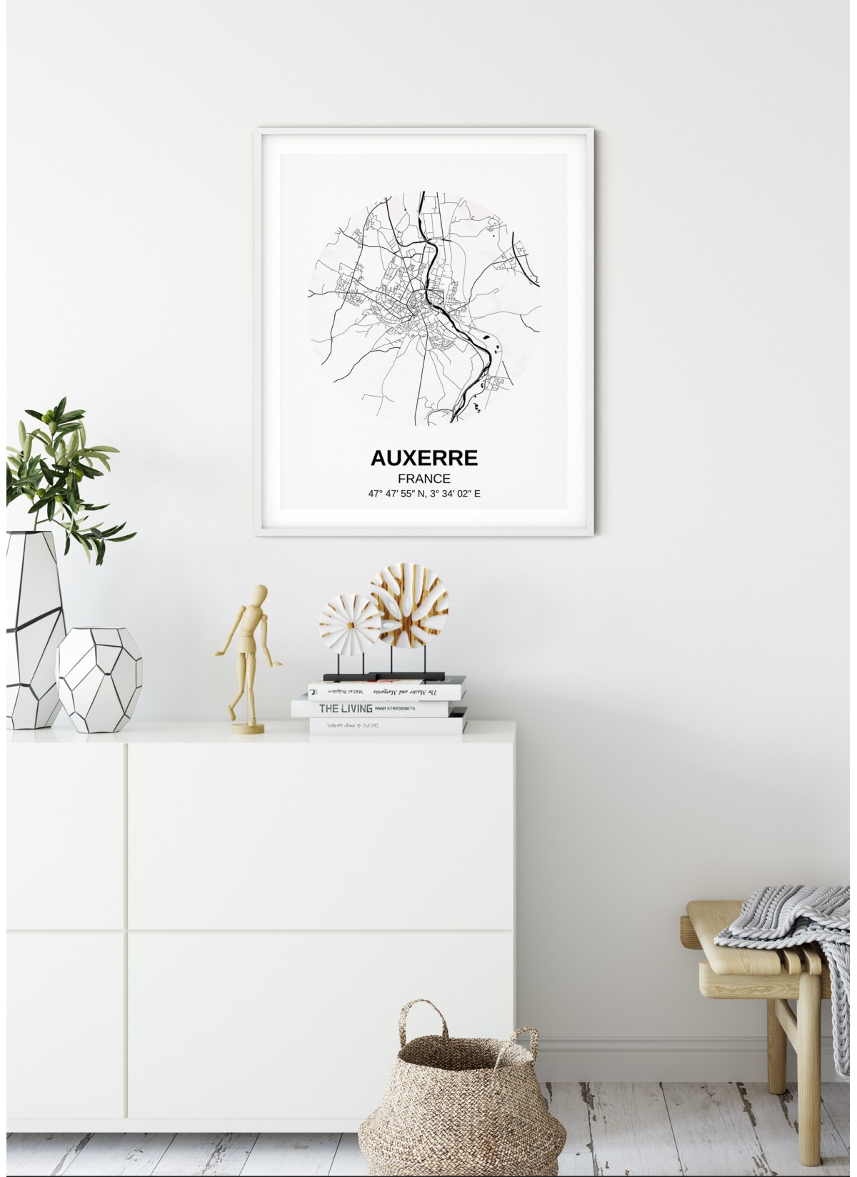 Affiche Carte Auxerre