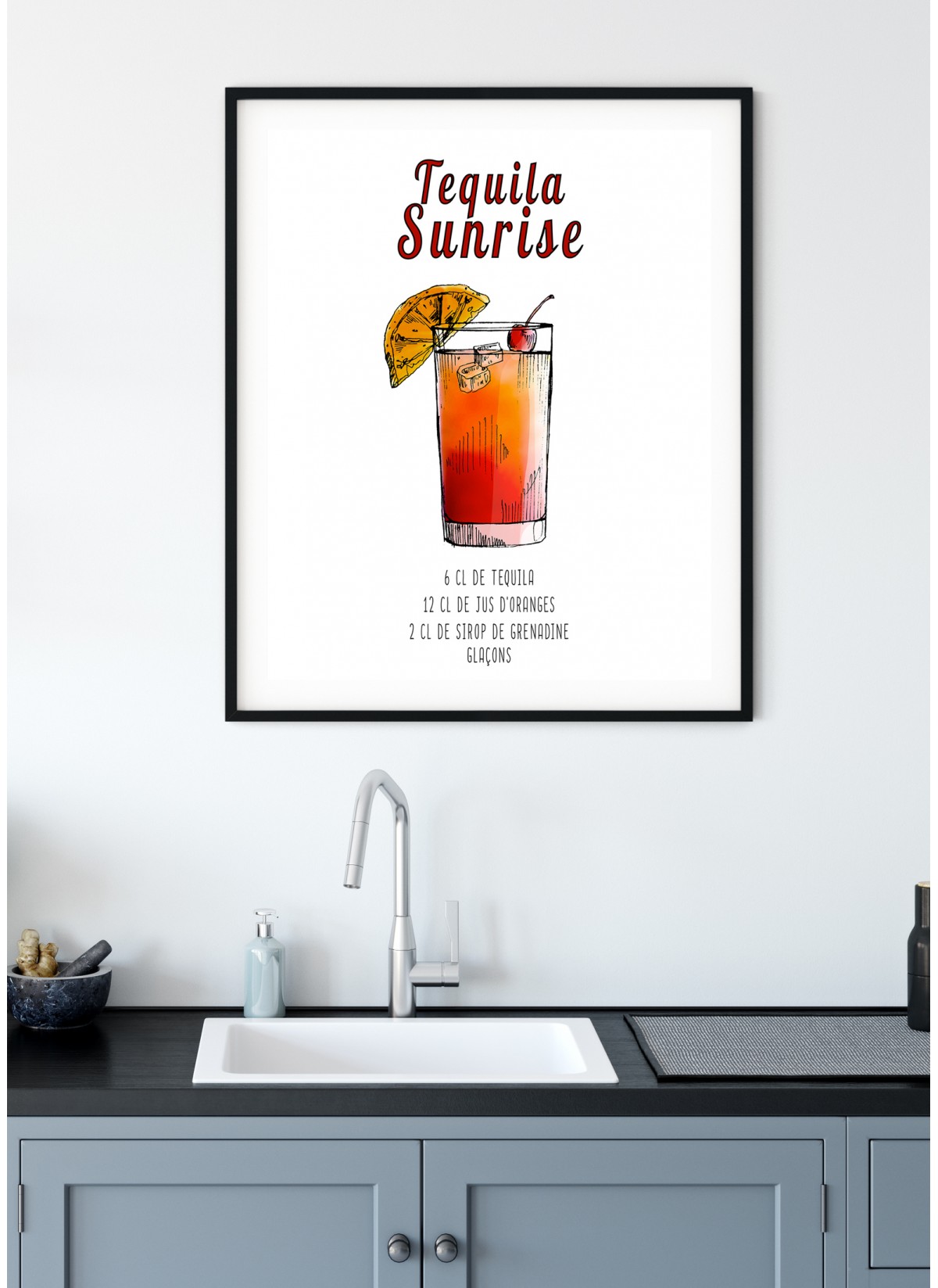 Affiche Cocktail Tequila Sunrise