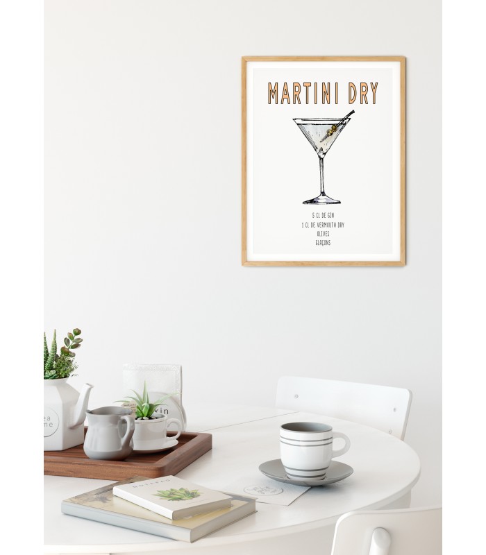 Affiche Cocktail Martini Dry