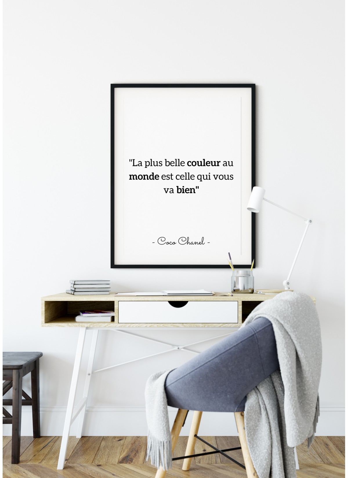 Affiche Coco Chanel : "La plus belle couleur..."