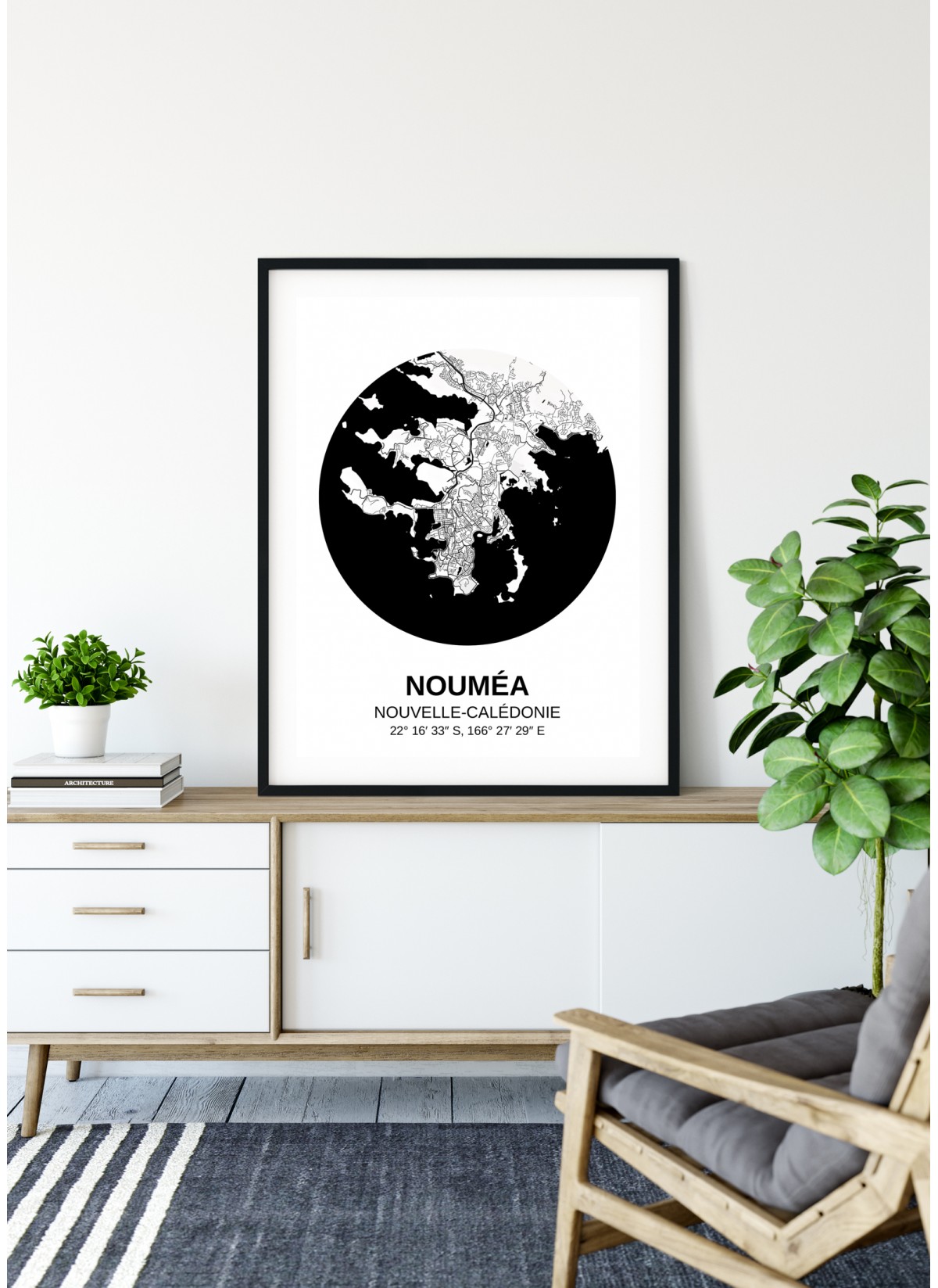 Affiche Carte Nouméa
