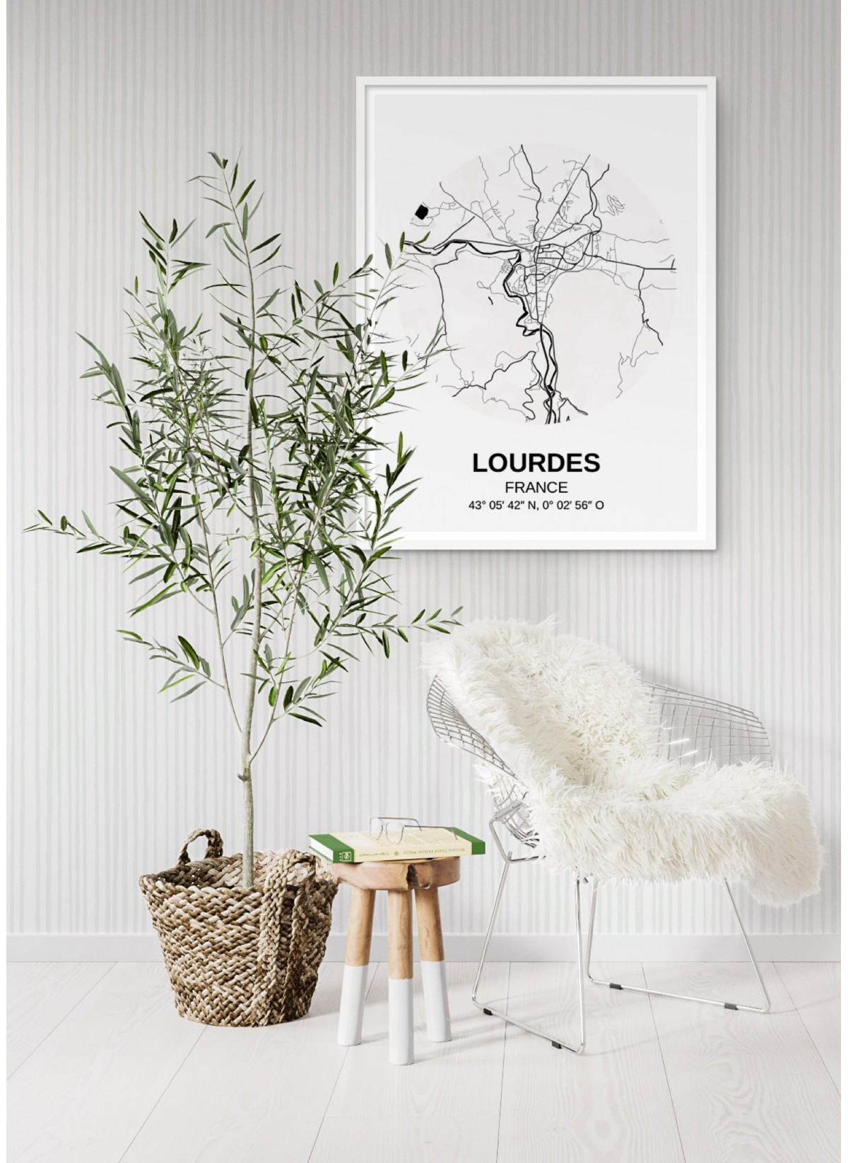 Affiche Carte Lourdes