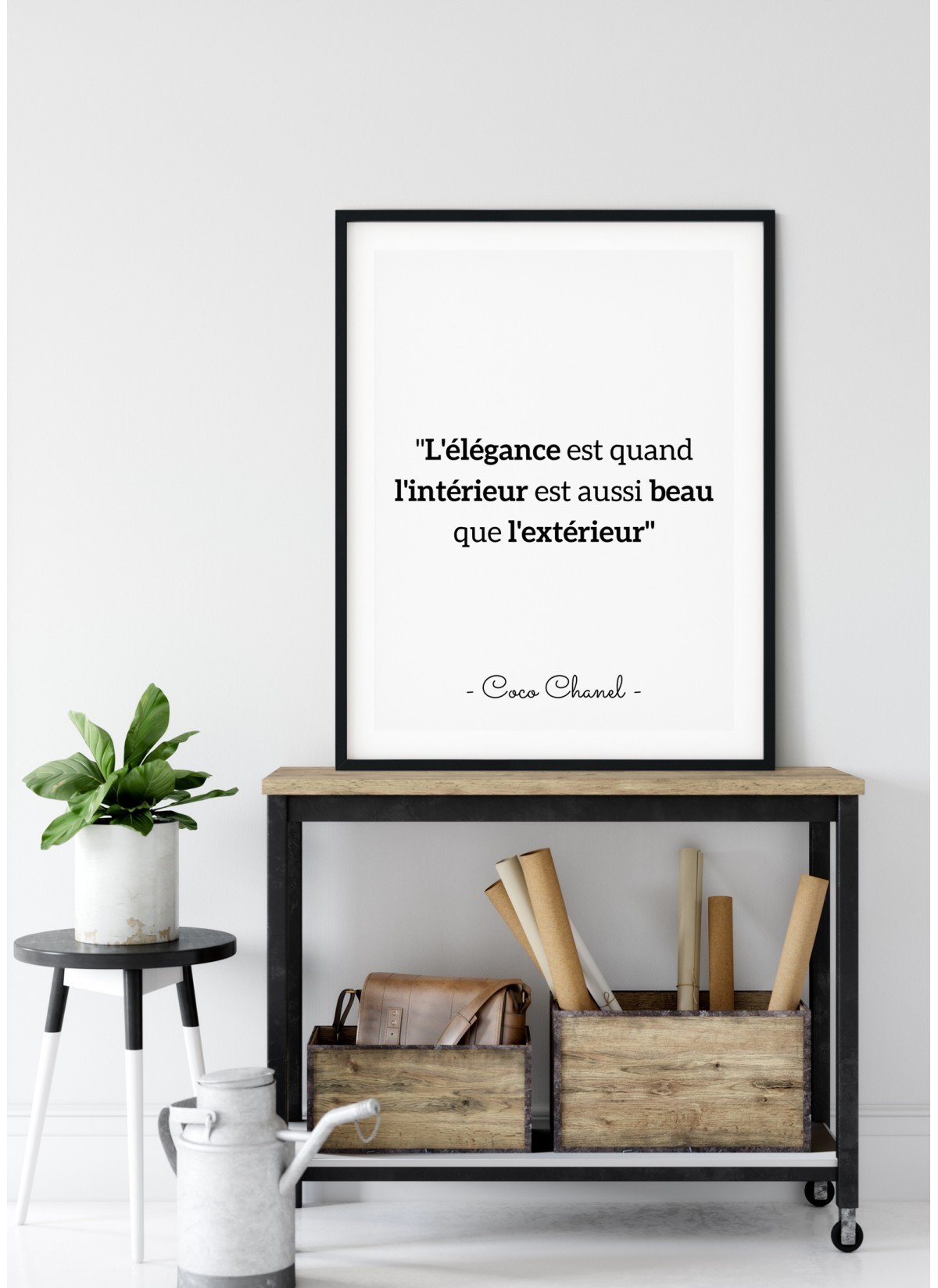Affiche Coco Chanel : "L'élégance est quand..."