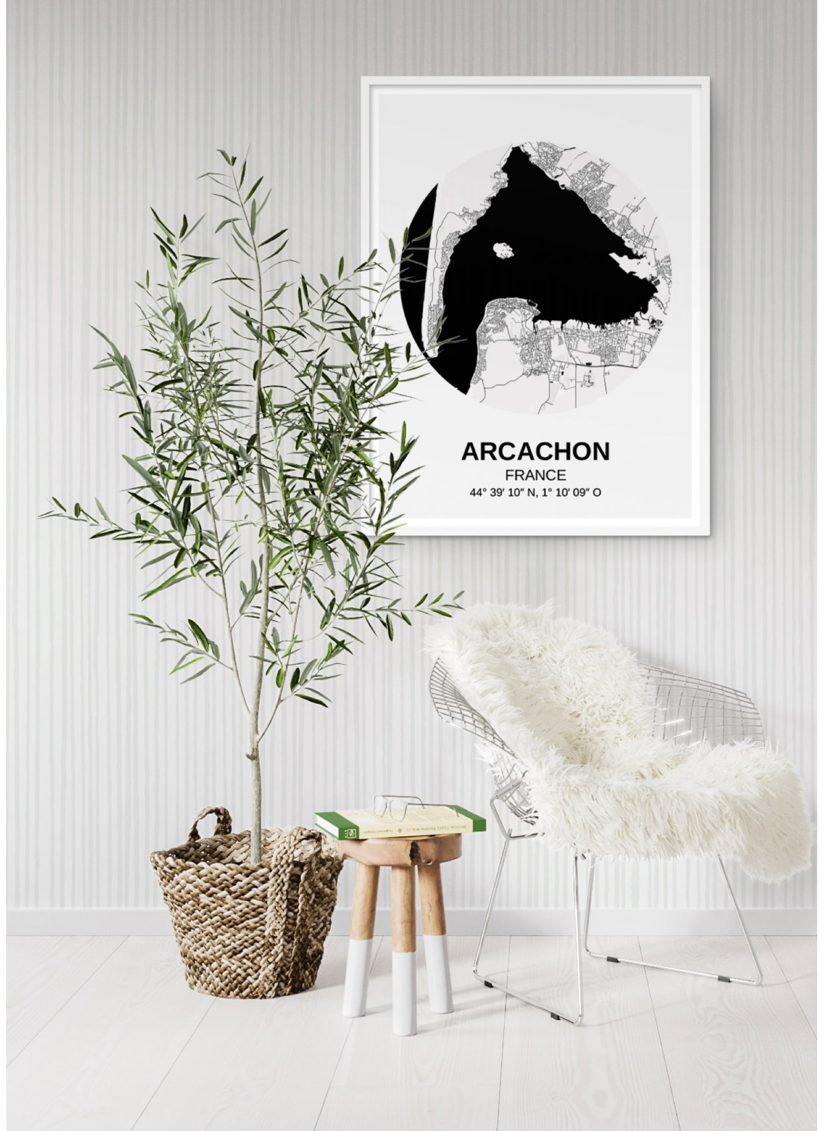 Affiche Carte Arcachon