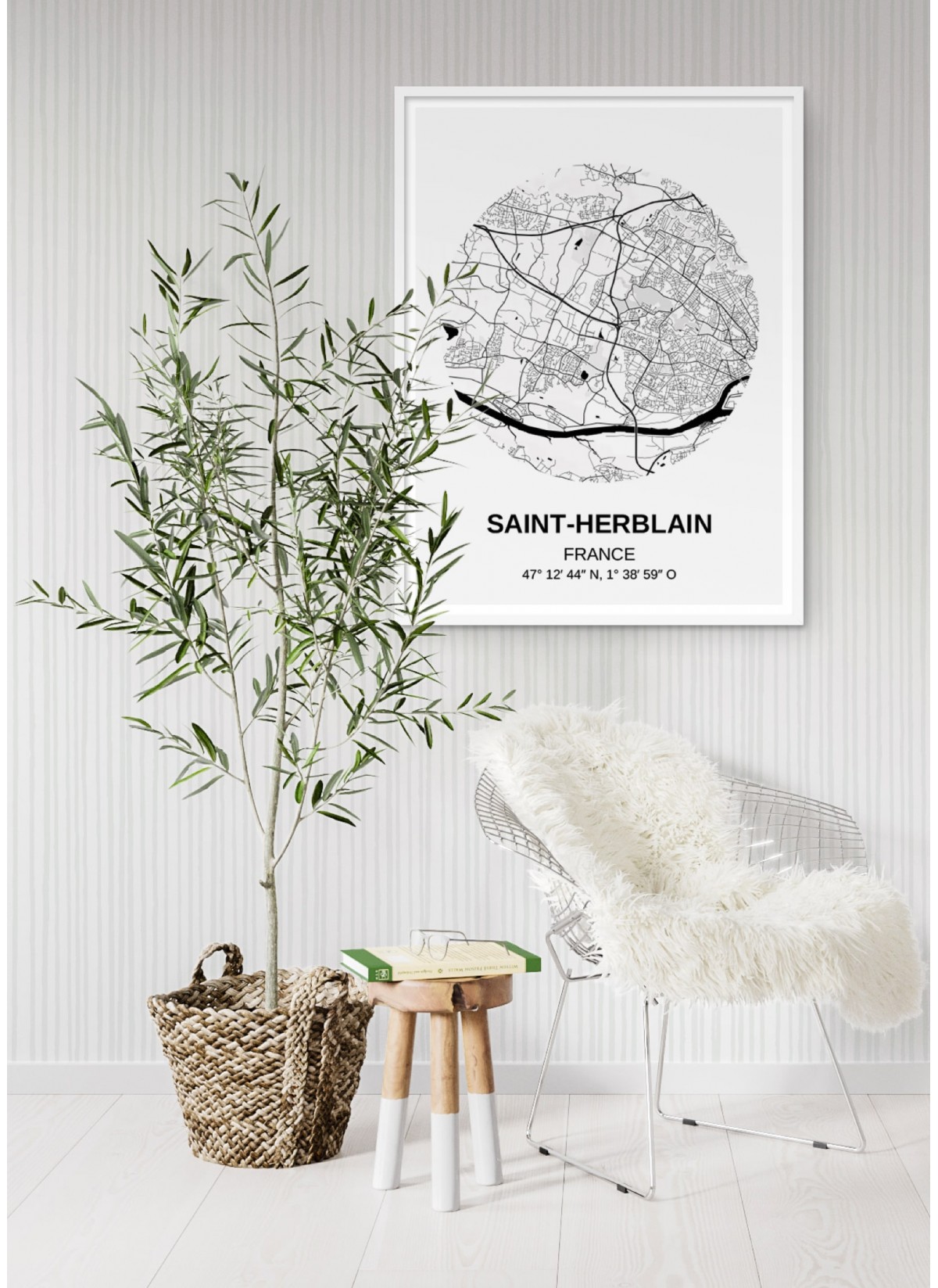 Affiche Carte Saint Herblain