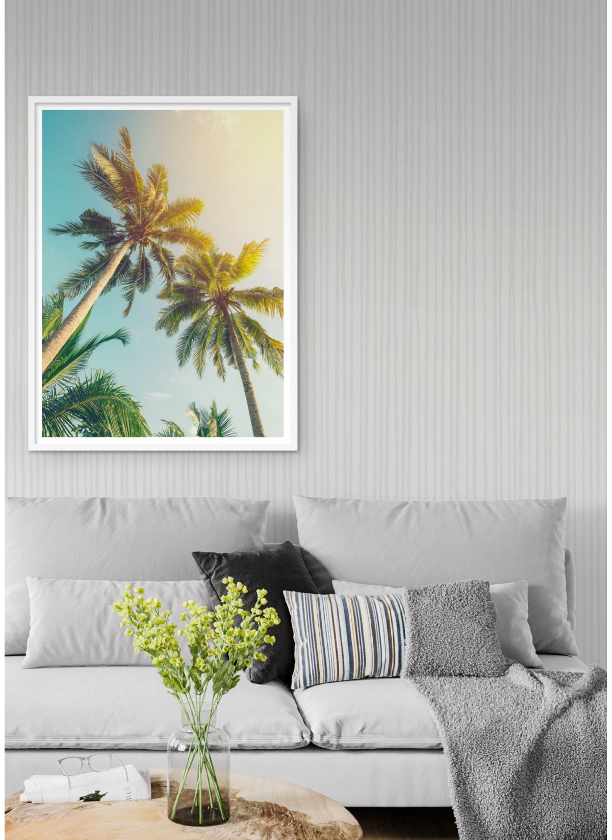 Affiche Cocotier et Ciel Vintage