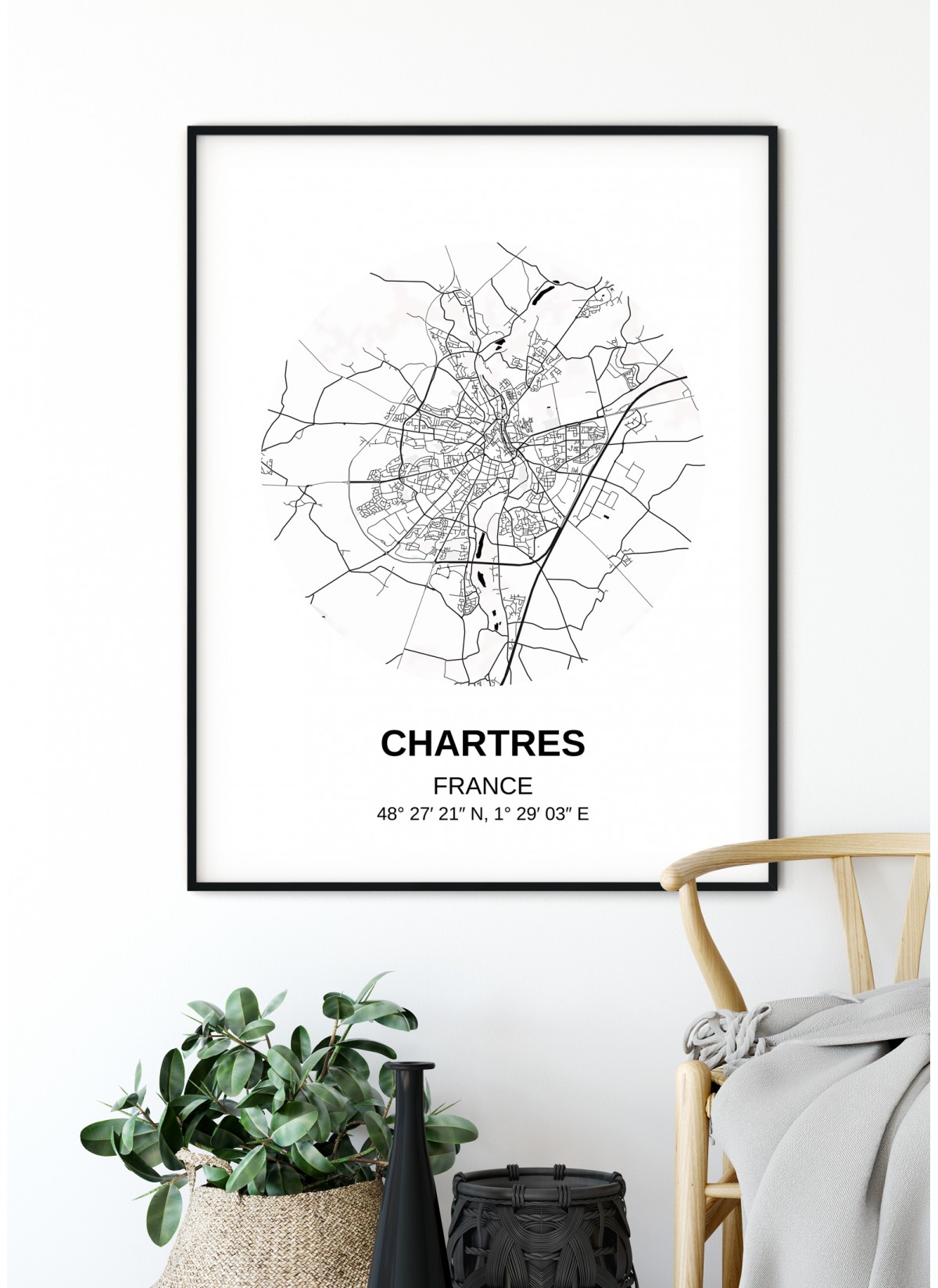 Affiche Carte Chartres
