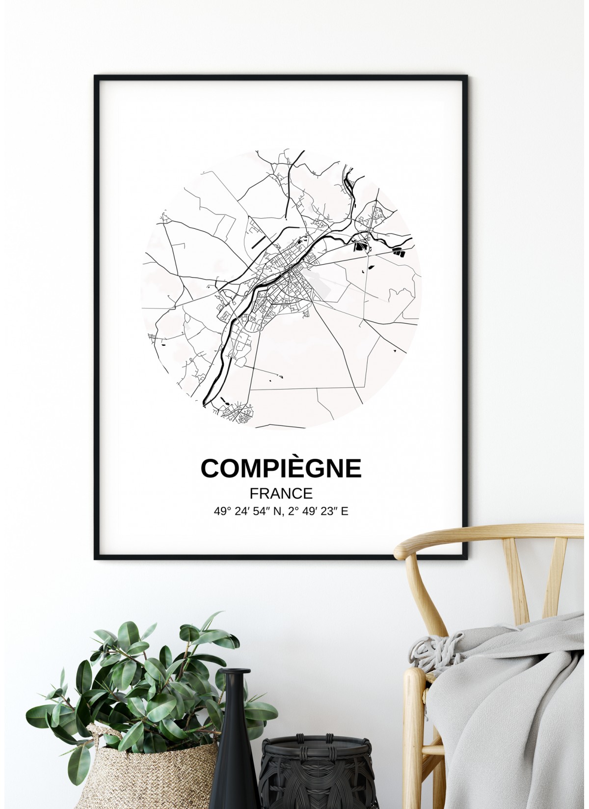 Affiche Carte Compiègne