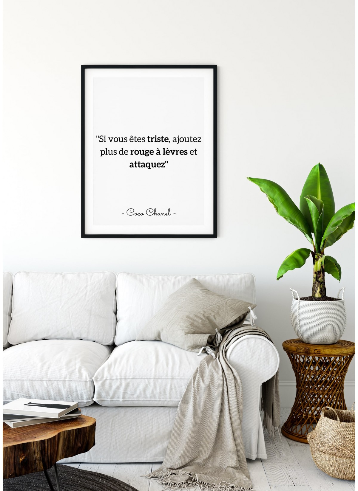 Affiche Coco Chanel : "Si vous êtes triste..."