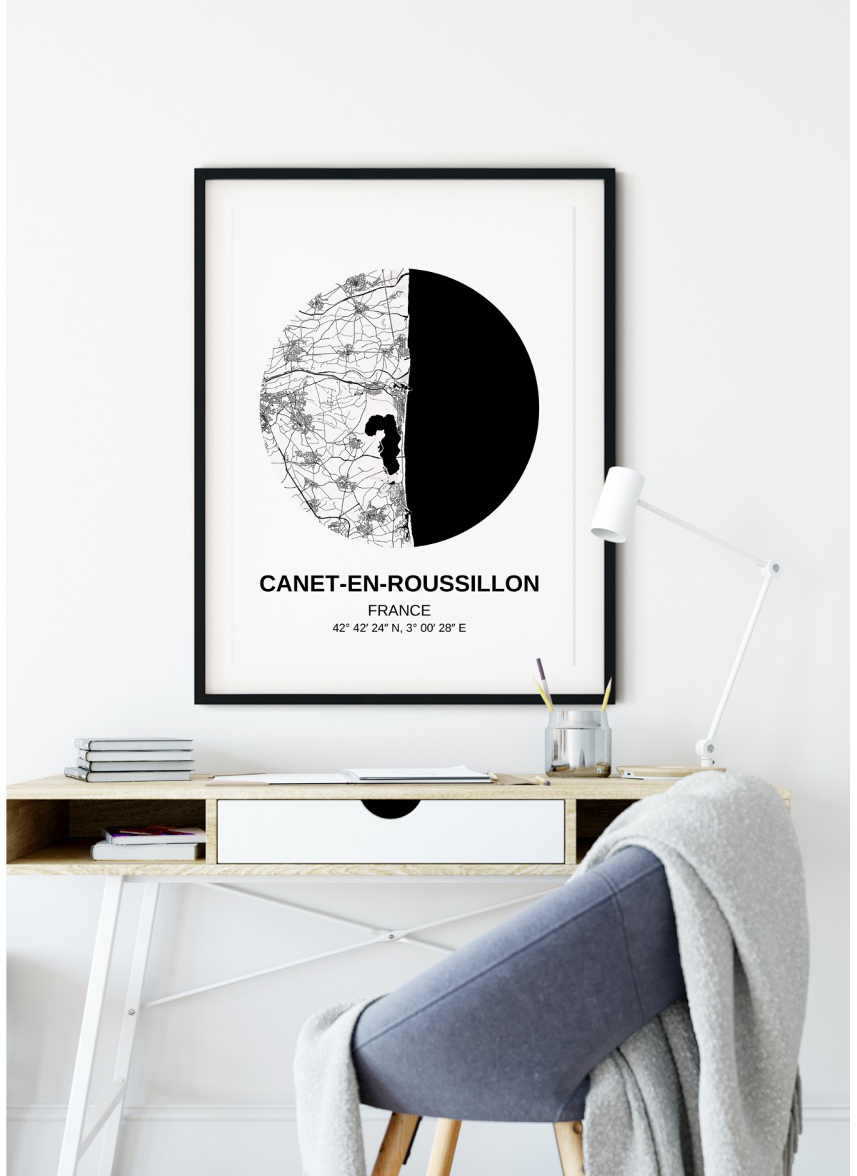 Affiche Carte Canet-en-Roussillon