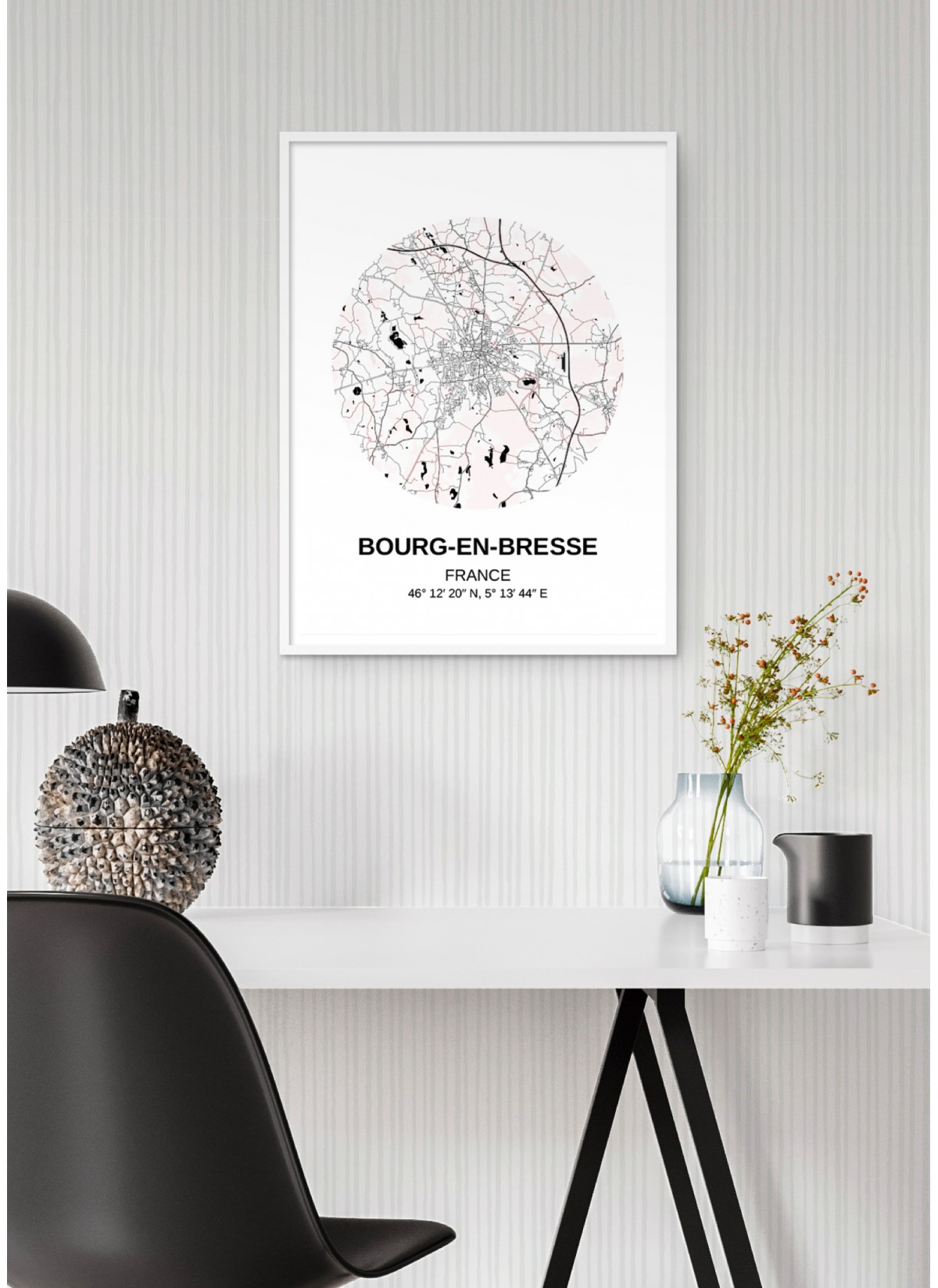 Affiche Carte Bourg-en-Bresse