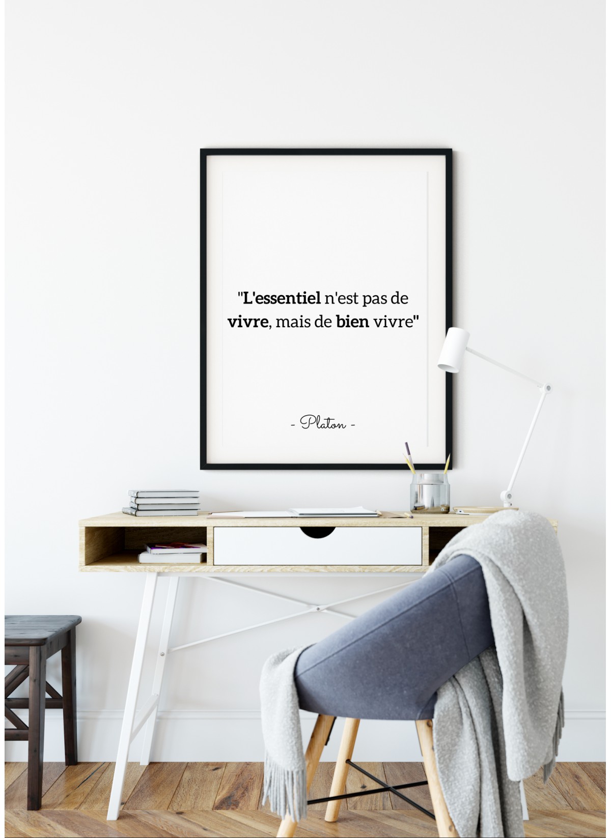 Affiche Platon : "L'essentiel n'est pas de vivre"