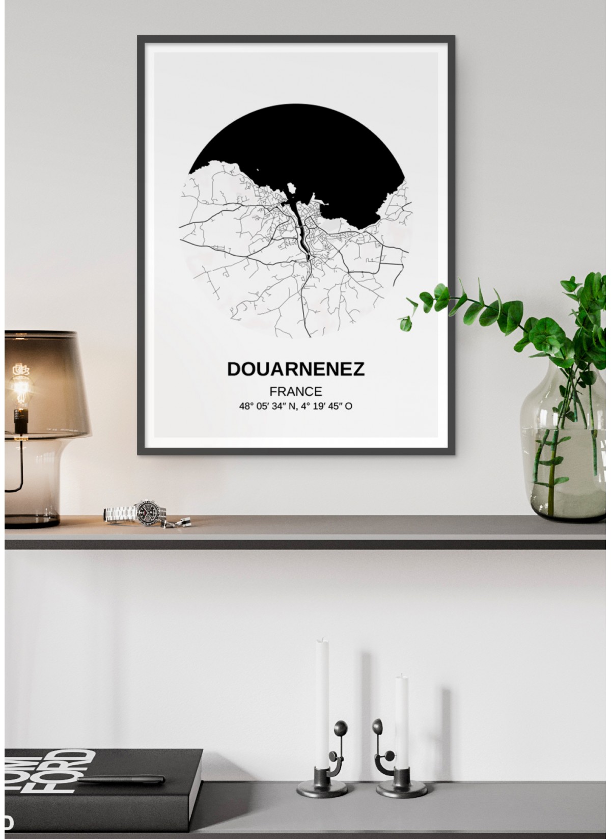 Affiche Carte Douarnenez