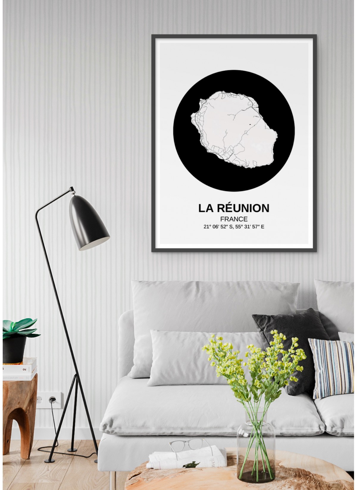 Affiche Carte La Réunion