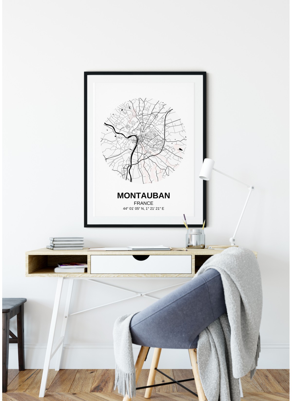 Affiche Carte Montauban