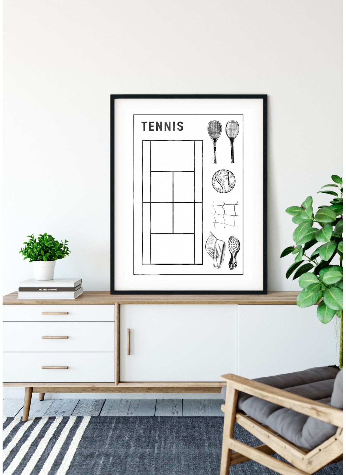 Affiche Terrain de tennis