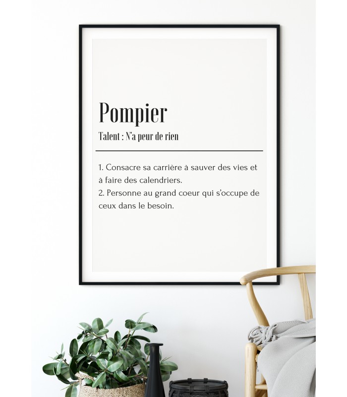 Affiche Définition Pompier